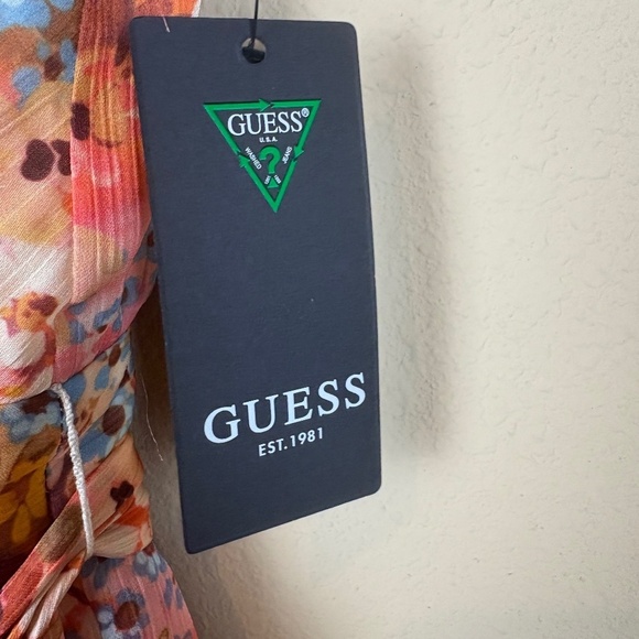 Guess Ferra Daisies Floral Print Short Sleeve Wrap Top w/ Material Belt Tie NWT - Picture 9 of 16